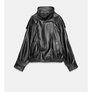 Zara Women's Black Leather Jacket S